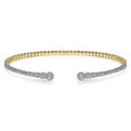 Gabriel & Co. BG4322-62M45JJ 14K Yellow and White Gold Split Cuff Bracelet with Graduating Diamonds