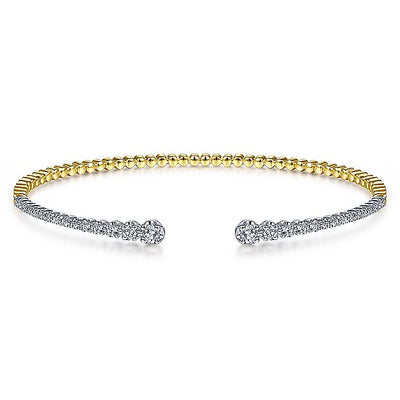 Gabriel & Co. BG4322-62M45JJ 14K Yellow and White Gold Split Cuff Bracelet with Graduating Diamonds