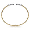 Gabriel & Co. BG4328-65M45JJ 14K Yellow-White Gold Open Bujukan Bangle with Diamond Teardrops