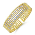 Gabriel & Co. BG4334-62Y45JJ Wide 14K Yellow Gold Cage Cuff Bracelet with Diamond Stations