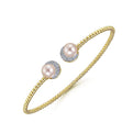 Gabriel & Co. BG4338-62Y45PL 14K Yellow Gold Pearl and Diamond Bangle