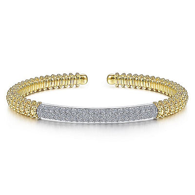 Gabriel & Co. BG4348-62M45JJ 14K White-Yellow Gold Diamond Bangle