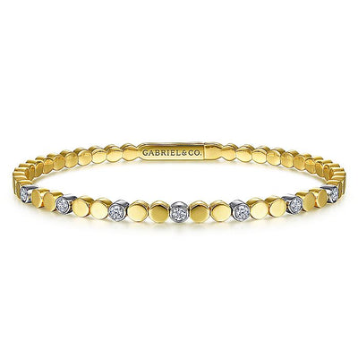 Gabriel & Co. BG4366-65M45JJ 14K White-Yellow Gold Diamond Bangle