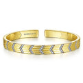 Gabriel & Co. BG4379-62Y45JJ 14K Yellow Gold Cuff Bracelet with Pavé Diamond Chevron Stations