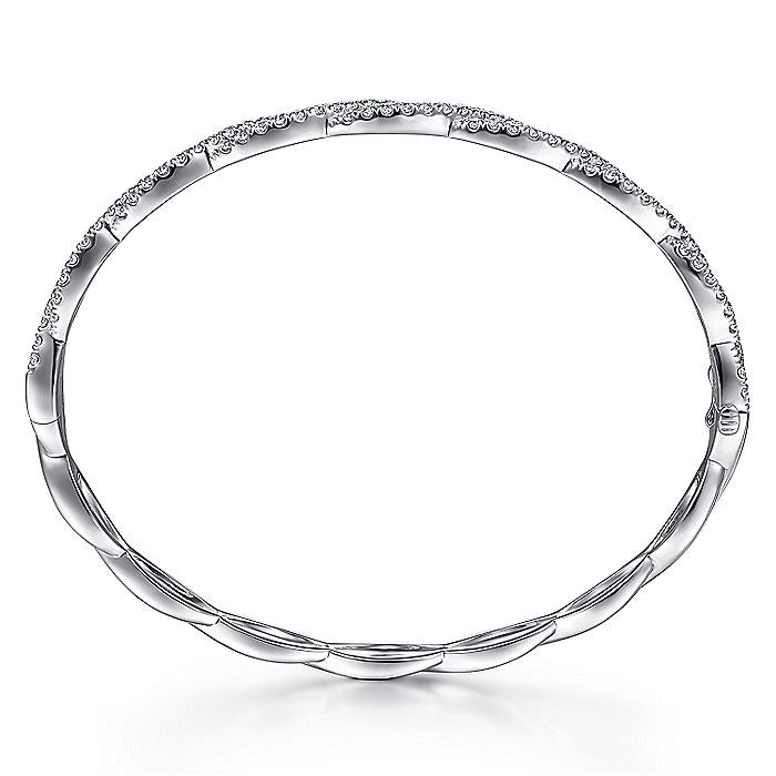 Gabriel & Co. BG4426-65W45JJ 14K White Gold Diamond Bangle