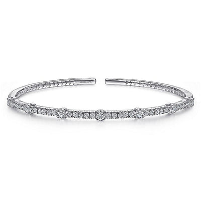 Gabriel & Co. BG4430-65W45JJ 14K White Gold Diamond Bangle