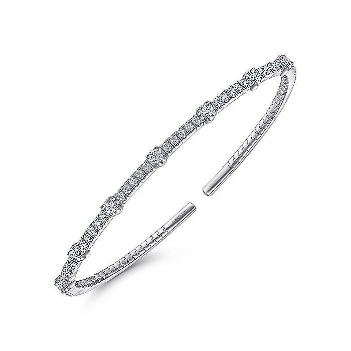 Gabriel & Co. BG4430-65W45JJ 14K White Gold Diamond Bangle