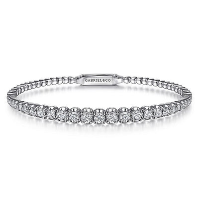 Gabriel & Co. BG4432-65W45JJ 14K White Gold Diamond Bangle