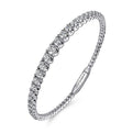 Gabriel & Co. BG4433-65W45JJ 14K White Gold Graduating Diamond Bangle