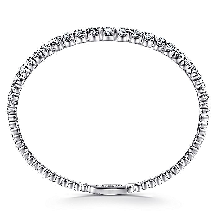 Gabriel & Co. BG4433-65W45JJ 14K White Gold Graduating Diamond Bangle