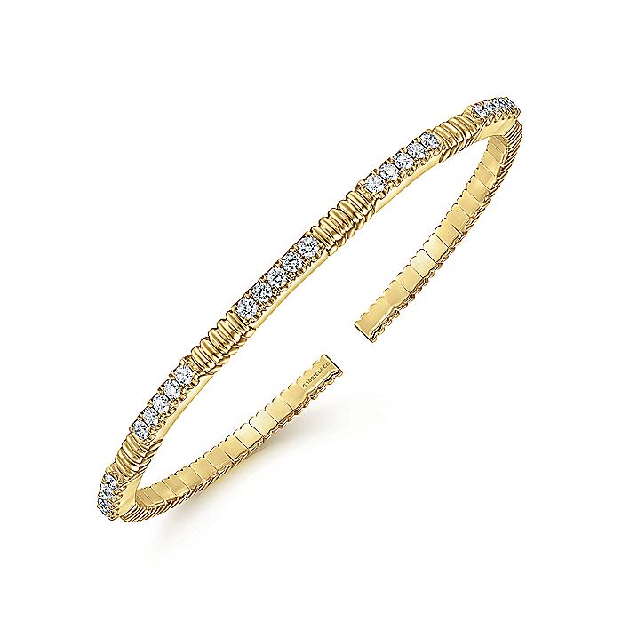 Gabriel & Co. BG4466-65Y45JJ 14K Yellow Gold Diamond Bangle