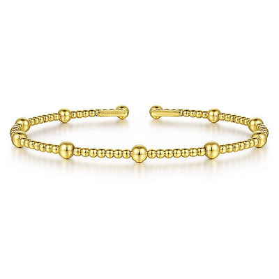 Gabriel & Co. BG4603-62Y4JJJ 14K Yellow Gold Bujukan Open Bangle in size 6.25