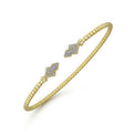 Gabriel & Co. BG4612-62Y45JJ 14K Yellow Gold Bujukan Bead Split Cuff with Diamonds