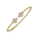 Gabriel & Co. BG4627-62Y4JPL 14K Yellow Gold Pearl Bujukan Open Bangle