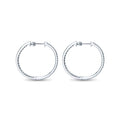 Gabriel & Co. EG10289W45JJ 14K White Gold Prong Set 25mm Round Inside Out Diamond Hoop Earrings