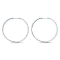 Gabriel & Co. EG10291W45JJ 14K White Gold Prong Set 50mm Round Inside Out Diamond Hoop Earrings