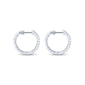 Gabriel & Co. EG10857W45JJ 14K White Gold Tiger Claw Set 20mm Round Inside Out Diamond Hoop Earrings