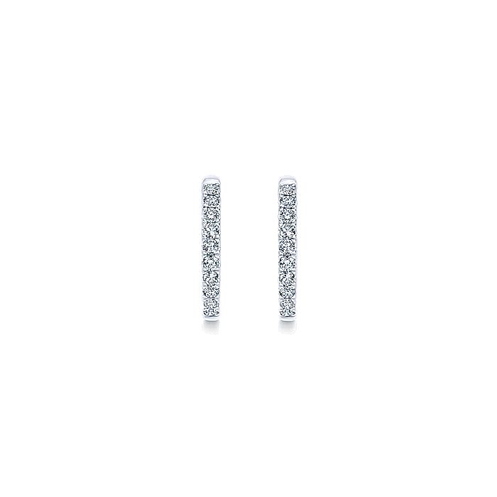 Gabriel & Co. EG10857W45JJ 14K White Gold Tiger Claw Set 20mm Round Inside Out Diamond Hoop Earrings