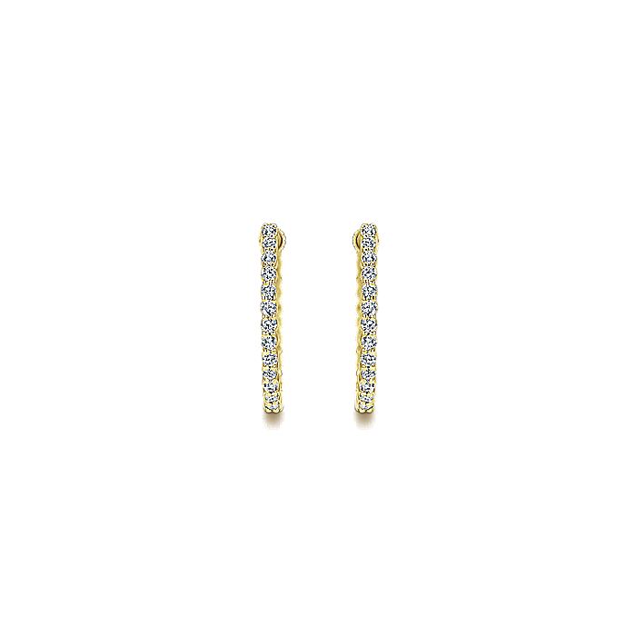 Gabriel & Co. EG10861Y45JJ 14K Yellow Gold Prong Set 20mm Round Inside Out Diamond Hoop Earrings