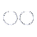 Gabriel & Co. EG10864W45JJ 14K White Gold Prong Set 25mm Round Inside Out Diamond Hoop Earrings