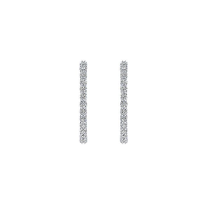 Gabriel & Co. EG10864W45JJ 14K White Gold Prong Set 25mm Round Inside Out Diamond Hoop Earrings