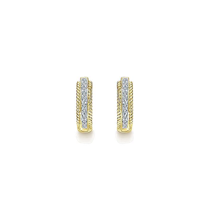 Gabriel & Co. EG10887Y45JJ 14K Yellow Gold 15mm Diamond Hoop Earrings