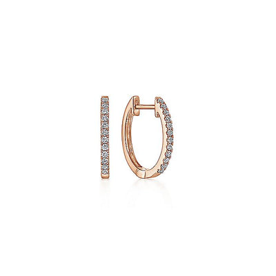 Gabriel & Co. EG11122K45JJ 14K Rose Gold Classic 15mm Pavé Diamond Huggies