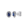 Gabriel & Co. EG11600W45SA 14K White Gold Oval Sapphire and Diamond Halo Stud Earrings