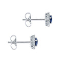 Gabriel & Co. EG11819W45SA 14K White Gold Round Sapphire and Diamond Halo Stud Earrings