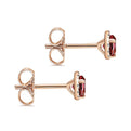 Gabriel & Co. EG12372K45GN 14K Rose Gold Diamond Halo Garnet Stud Earring