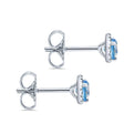 Gabriel & Co. EG12372W45BT 14K White Gold Round Cut Diamond Halo & Swiss Blue Topaz Stud Earring