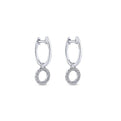 Gabriel & Co. EG13068W45JJ 14K White Gold Pavé 10mm Diamond Loop Huggie Drop Earrings