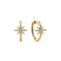 Gabriel & Co. EG13073Y45JJ 14K Yellow Gold 15mm Diamond and Star Huggies