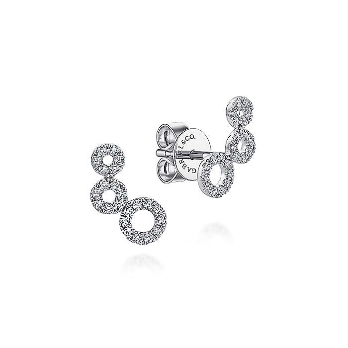 Gabriel & Co. EG13179W45JJ 14K White Gold Triple Round Loop Diamond Stud Earrings