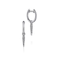 Gabriel & Co. EG13333W45JJ 14K White Gold Pavé 10mm Diamond Spike Huggie Drop Earrings