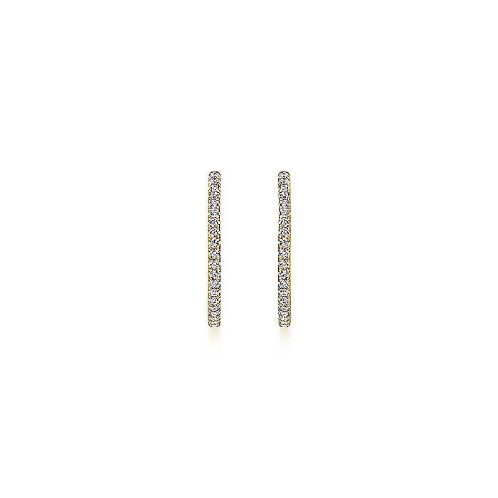 Gabriel & Co. EG13461Y45JJ 14K Yellow Gold French Pavé 20mm Round Inside Out Diamond Hoop Earrings