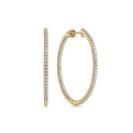 Gabriel & Co. EG13465Y45JJ 14K Yellow Gold French Pavé 30mm Round Inside Out Diamond Hoop Earrings