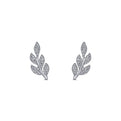 Gabriel & Co. EG13572W45JJ 14K White Gold Diamond Leaf Stud Earrings