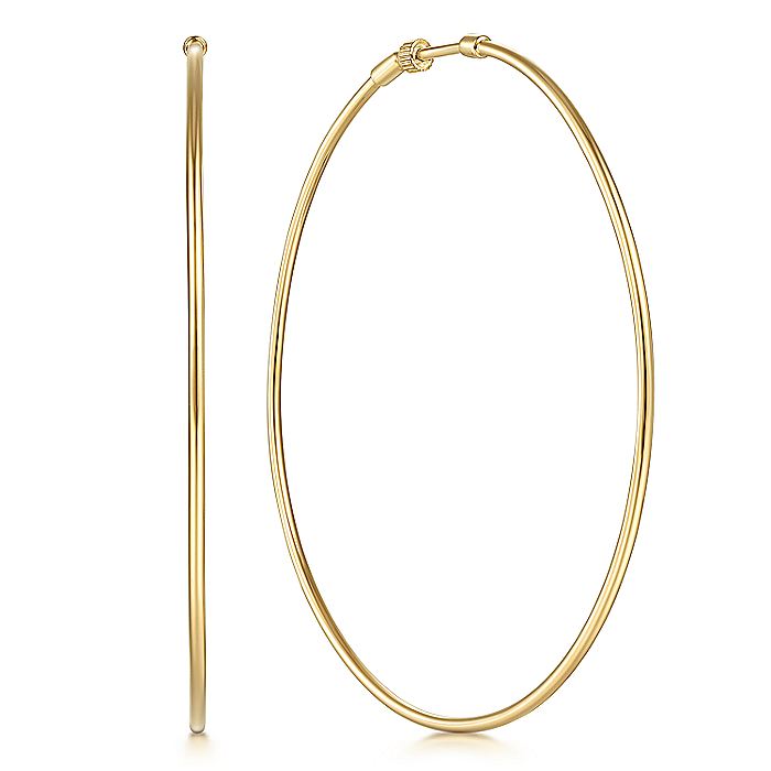 Gabriel & Co. EG13606Y4JJJ 14K Yellow  Gold 70mm Round Classic Hoop Earrings