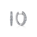 Gabriel & Co. EG13648W45JJ 14K White Gold 13mm Classic Diamond Huggies