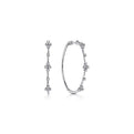 Gabriel & Co. EG13673W45JJ 14K White Gold Prong Set 40mm Round Classic Diamond Hoop Earrings