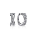 Gabriel & Co. EG13817W45JJ 14K White Gold Twisted 10mm Diamond Huggies