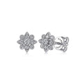 Gabriel & Co. EG13818W45JJ 14K White Gold Floral Diamond Stud Earrings