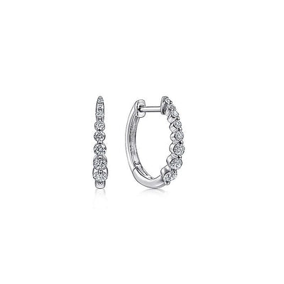 Gabriel & Co. EG13835W45JJ 14K White Gold 15mm Round Diamond Classic Huggies