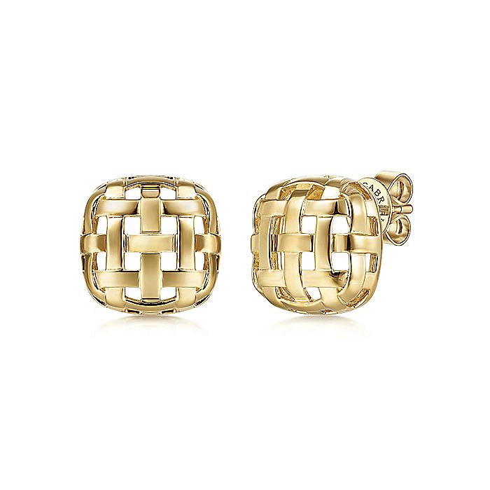 Gabriel & Co. EG13912Y4JJJ 14K Yellow Gold Basket Weave Stud