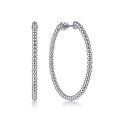 Gabriel & Co. EG13930W4JJJ 14K White Gold Beaded 40mm Round Classic Hoop Earrings