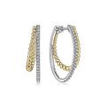 Gabriel & Co. EG13974M45JJ 14K Yellow-White Gold 30mm Split Diamond Bujukan Classic Hoop Earrings