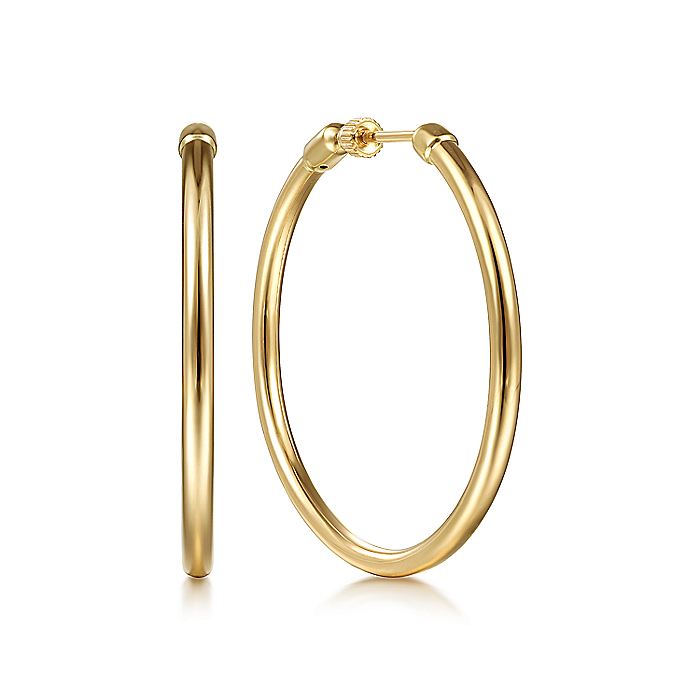 Gabriel & Co. EG14099Y4JJJ 14K Yellow Gold 40MM Round Classic Hoop Earrings