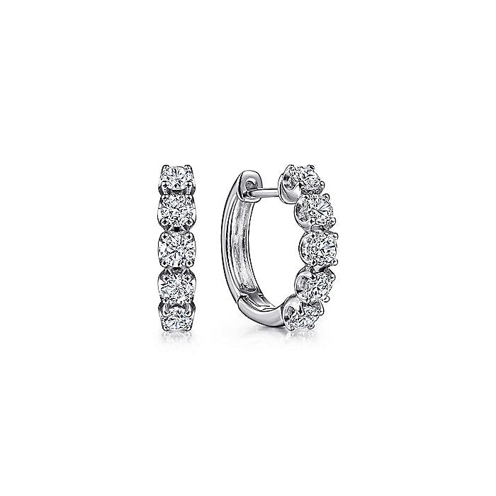 Gabriel & Co. EG14235W45JJ 14K White Gold 15mm Diamond Huggies