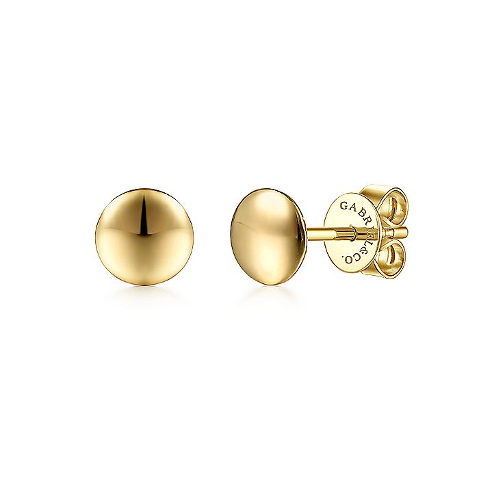 Gabriel & Co. EG14289Y4JJJ 14K Yellow Gold Round Stud Earrings